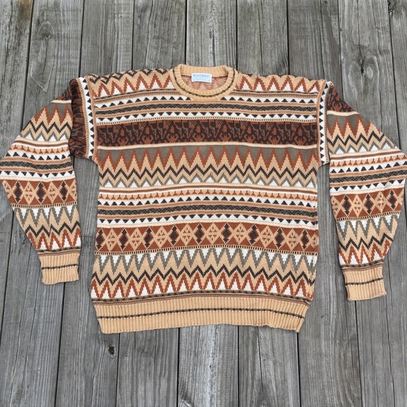 Mens Vintage Grandpa Sweater Large Usa 